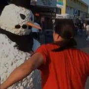 Snowman Scare Prank Punch