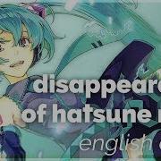 The Disappearance Of Hatsune Miku English