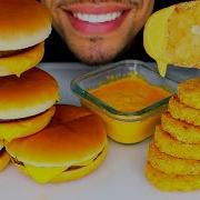 Asmr Mcdonalds Cheeseburgers Hash Browns With Cheese Sauce Mukbang No