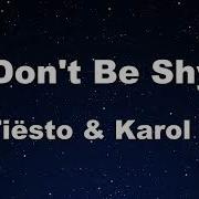 Tiesto Karol G Dont Be Shy Minus