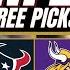 NFL Week 3 Picks TEXANS Vs VIKINGS Free Picks Today NFL Week 3 Predictions