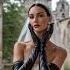 Bride S White Wedding Gown With Black Leather Gloves