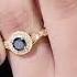 Created Black Diamond Antique Style Engagement Ring With Diamond