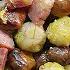 Pan Fried Brussels Sprouts Chestnuts With Pancetta Or Bacon Lardons