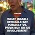 Analysis What Israeli Officials Say Publicly Vs Privately On US Involvement