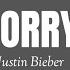 Justin Bieber Sorry Video Lyrics