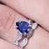 Created Blue Sapphire Wedding Ring Set With Diamond