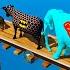 Superman Elephant Chop Batman Cow And Tiger Dive Into The Water Through A Pipe GTA 5