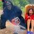 2 Ferocious Gorilla Monsters Attack 2 Beautiful Brave Girls Hiding In A Deep Hole