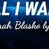 ALL I WANT Lyrics Blue Whale Sarah Blasko Don T Try Corpses Hypnotic Song Sorrow Soul