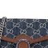 Gucci GG Denim Dionysus Chain Wallet Blue