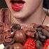 Strawberry Chocolate Cake Maltesers Chocolate Cereal Ferrero Rocher Soaked In Milk Mukbang ASMR