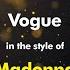 Madonna Vogue Karaoke Version From Zoom Karaoke