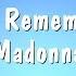 I Ll Remember Madonna Karaoke Version