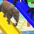 Don T Break The Wrong Wall With LONG SLIDE Elephant Cow Lion Gorilla Cat Wild Animals Cage Game