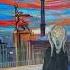 Картина Эдвард Мунк Painting Edvard Munch Крик Scream человек фигура Human Figure одиночество