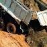 Small Project Completed 100 Landfill In Corner Dozer Pushes Cut Slope Road With 10 Wheels Trucks