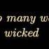 Ways To Be Wicked Lyrics