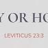 Holiday Or Holy Day Leviticus 23 3 By Ps Timothy Yeo 8 45am 15 Sept 2024