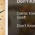 Dante Klein Greff Don T Know Shit