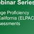 Interim Assessments Shared Practices Webinar ELPAC