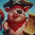 Captain Pig Sailing The High Seas In Search Of Treasure Pig