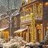 Warm Holiday Jazz Cozy Café Snowy City Streets At Night Perfect Christmas Ambience For Relax