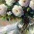 Golden Frame 4 Hour Oil Painting Screensaver White Roses Still Life With Music For Smart TV