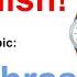 Free English Class Topic Phrases About Time Lesson Only