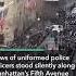 Procession For NYPD Detective Mora Passes Through Crowd Of Officers