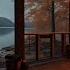 Relaxing Rainfall On A Porch By The Lake Crackling Fireplace For Meditation