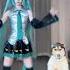 Miku And Her Cute Pet But This Is Really Unexpected Cosplay Costume Dance Miku Hatsunemiku