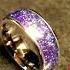 Purple Galactic Stardust Ring On Stainless Steel Flat Edge Www TwinFlameRings Com