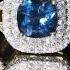 London Blue Topaz Double Halo Engagement Ring