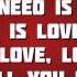 All You Need Is Love The Beatles Tribute Lyrics