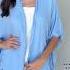 HEYSON Summer Is Calling Full Size Wash Gauze Open Front Kimono In Pastel Blue Shorts