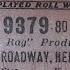 Goodbye Broadway Hello France Piano Roll WW1