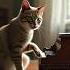 Талантливый музыкант Кот играет на маленьком пианино кот Cat милота Cute Smartcat
