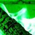 GREEN Fireplace 4K Colorful Fireplace Burning With Green Flames Halloween 2024