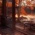 Quiet Autumn Porch With Soft Piano Music And Relaxing Ambient Sounds Set The Mood