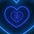 Blue Neon Lights Love Heart Tunnel And Romantic Abstract Glow Particles Wallpaper 1 Hour Background