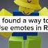 How To Use Roblox Emotes In R6 Roblox Shorts