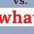 WHAT Vs WHICH ENGLISH GRAMMAR