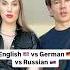 English Vs German Vs Russian