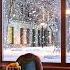 Snow Night On Window At Coffee Shop Ambience With Relaxing Smooth Jazz Music And Snow Falling