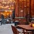 Snowy Day At Cozy Winter Coffee Shop Ambience With Warm Bossa Nova Music For Relaxing