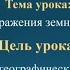 Естествознание 6 класс Тема урока Географические координаты