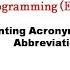 Java Program To Print The Acronym Of An Abbreviation