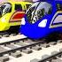 踏切アニメ あぶない電車 TRAIN THOMAS RAINBOW COLORS Fumikiri Town 3D Railroad Crossing Animation