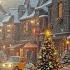 Holiday Jazz Ambience Cozy Café Snowy Christmas Town Streets Relaxing Christmas Night Vibes